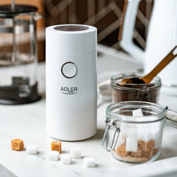 ADLER Coffee Grinder bílo-stříbrný – elektrický mlýnek na kávu