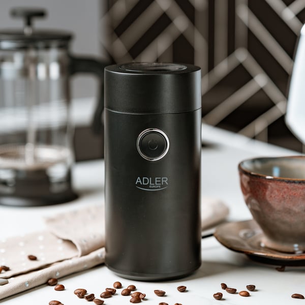 ADLER Coffee Grinder černo-stříbrný – elektrický mlýnek na kávu