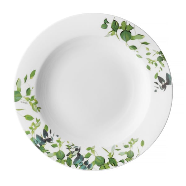 AMBITION Bizet 23 cm bílý - porcelánový hluboký obědový talíř