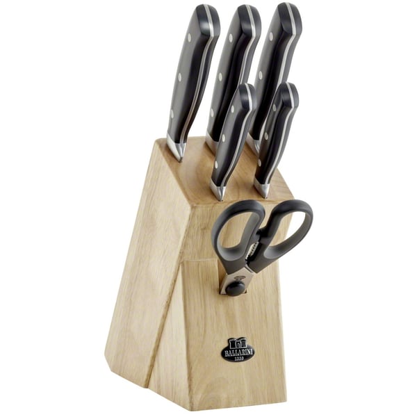BALLARINI Brenta 7 ks černá - sada kuchyňských nožů z nerezové oceli v bloku