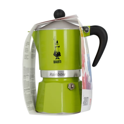 BIALETTI Rainbow 3 šálky espressa (3 tz) zelený – hliníkový tlakový kávovar