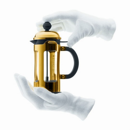 BODUM Chambord 0,35 l zlatá - french press - skleněná konvice na čaj a kávu