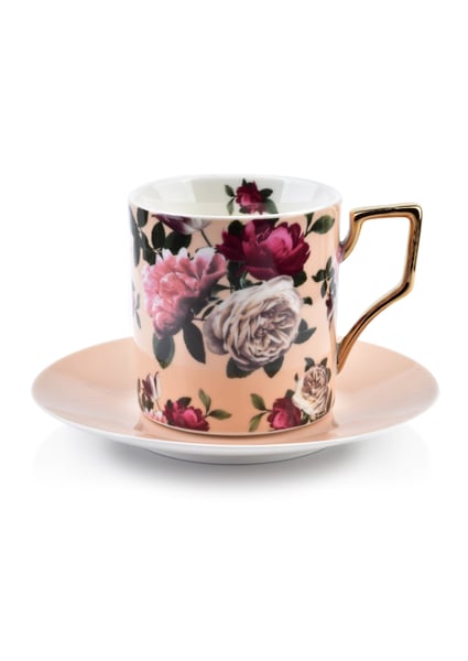 Porcelánový šálek na kávu a čaj s podšálkem AFFEK DESIGN POLA BEIGE béžový 250 ml