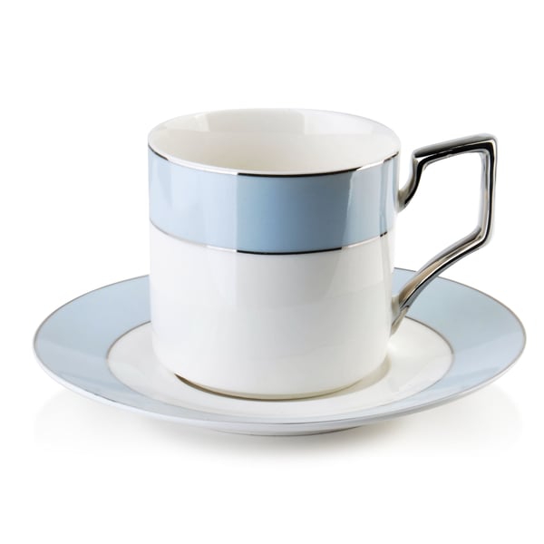 Porcelánový šálek na kávu a čaj s podšálkem AFFEK DESIGN CRISTIE STRIPES 200 ml
