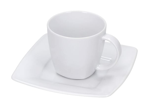 Porcelánový šálek na kávu a čaj s podšálkem LUBIANA VICTORIA VYSOKÝ bílý 200 ml