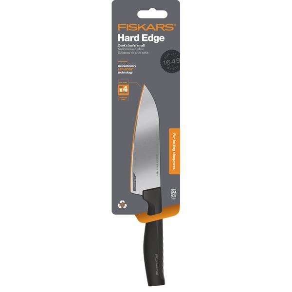 FISKARS Hard Edge 13,5 cm černý - kuchařský nůž z nerezové oceli