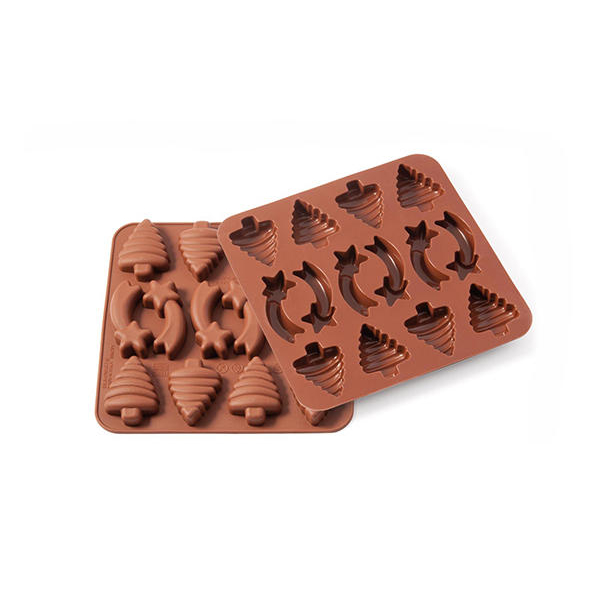 Silikonová forma na 14 čokoládek a želé bonbónů SILIKOMART PRALINKY HNĚDÁ