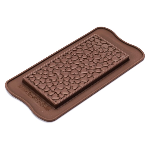SILIKOMART Easy Choc Love Choco Bar hnědá – silikonová forma čokoládu