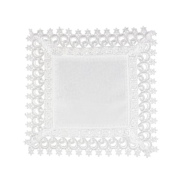 Dekorativní polyesterový ubrousek JEDEKA GIPIURA 1386 bílý 35 x 70 cm