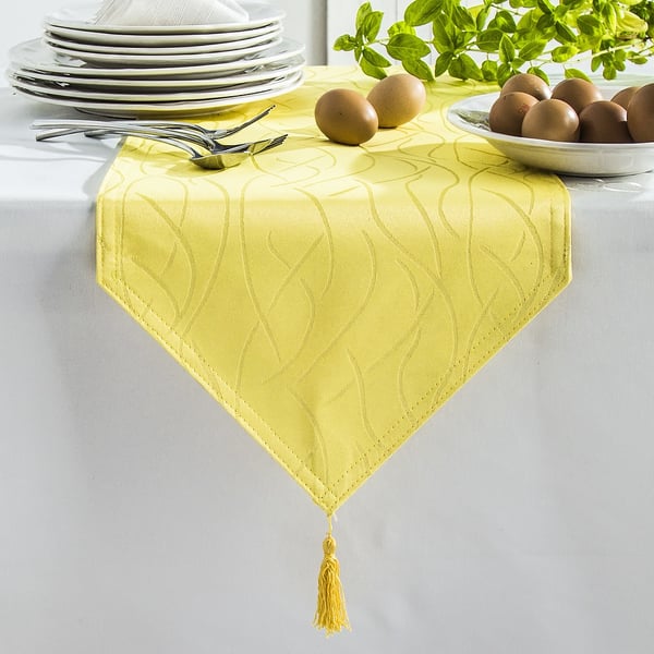 JEDEKA Yellow 33 x 140 cm žlutý - polyesterový běhoun na stůl odolný proti skvrnám