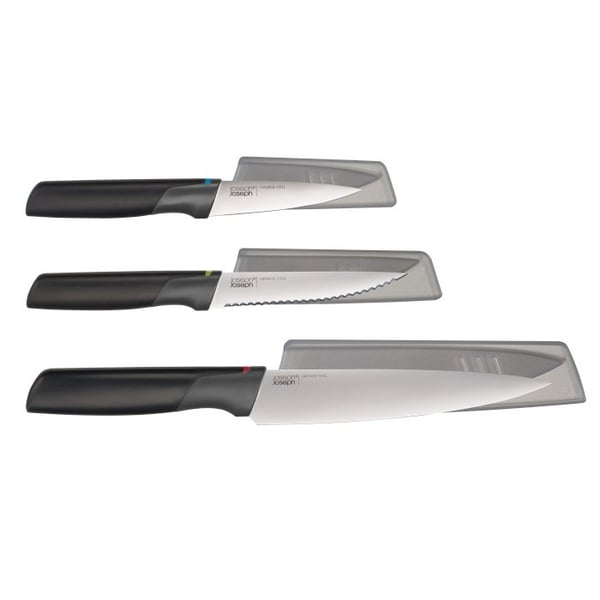 JOSEPH JOSEPH Elevate Steel 3 ks černá - sada kuchyňských nožů z nerezové oceli