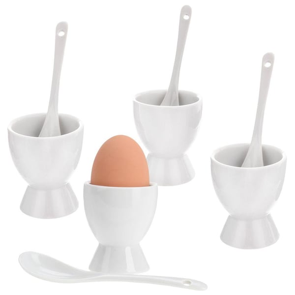 Porcelánové šálky na vejce se lžičkami