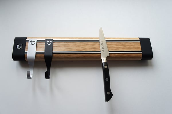 Držák na nože s magnetickou lištou dub BISBELL WOODY BRONZE 36 cm