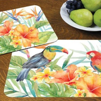 Plastová podložka na stůl CALA HOME TROPICAL BIRDS vícebarevná 43 x 28,5 cm