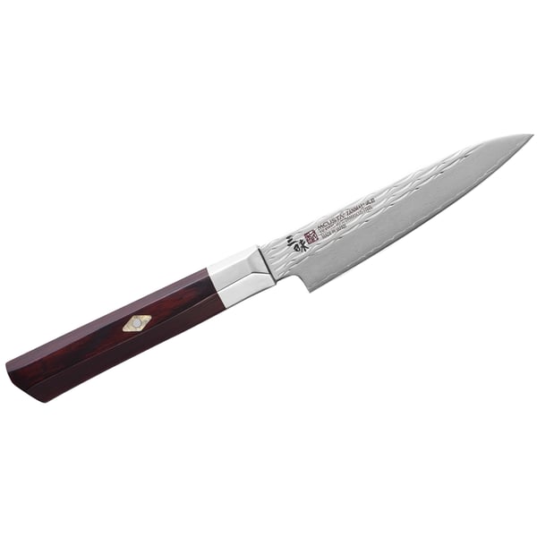 MCUSTA Zanmai Supreme Ripple 11 cm červený - univerzální kuchyňský nůž z nerezové oceli
