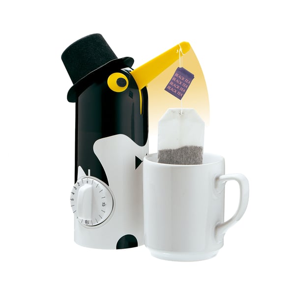 KUCHENPROFI Tea Boy Tučňák černý - plastový časovač na vaření čaje