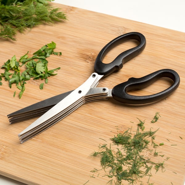 NAVA Misty black - kuchyňské nůžky na bylinky z nerezové oceli