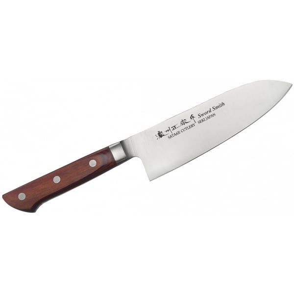 Nůž Santoku z nerezové oceli SATAKE KOTORI PERFECT hnědý 15 cm