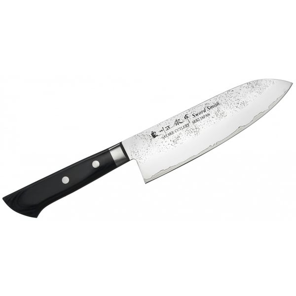 Nůž Santoku z nerezové oceli SATAKE UNIQUE CLAD COLOUR černý 17 cm