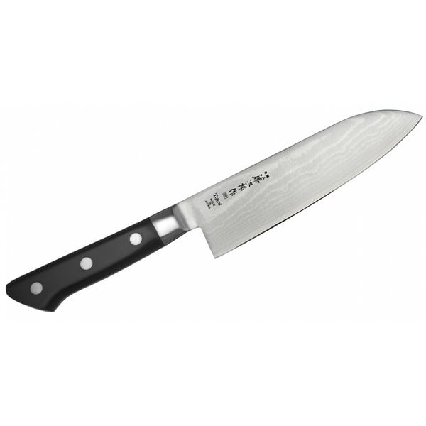Nůž Santoku z nerezové oceli TOJIRO DP37 černý 17 cm