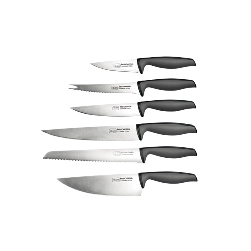 TESCOMA Precioso 6 ks grafitová - sada kuchyňských nožů z nerezové oceli v bloku