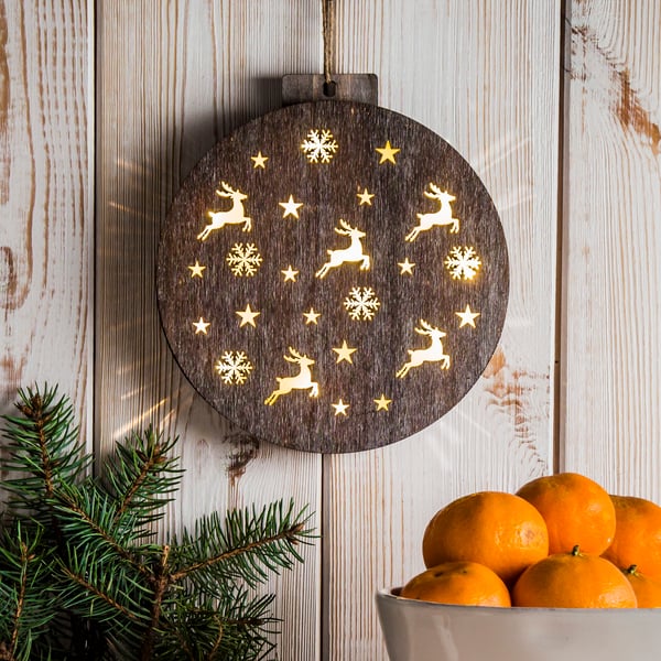 Dřevěná vánoční dekorace BAŇKA LOSI