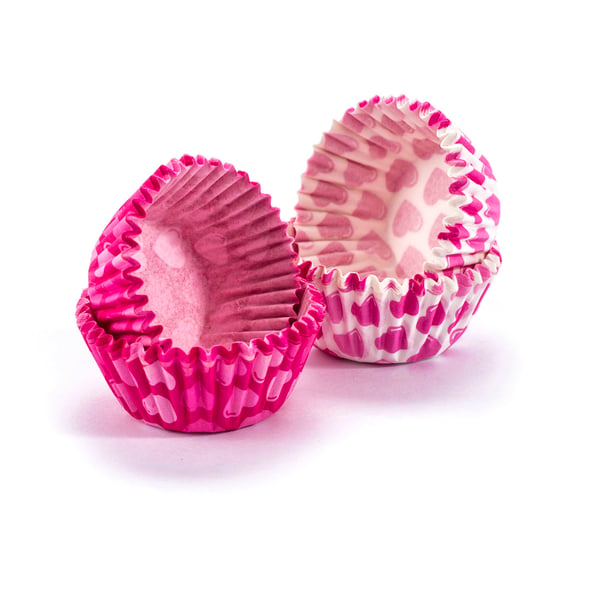 TESCOMA Delicia srdíčka mini 100 ks růžové – papírové cukrářské košíčky