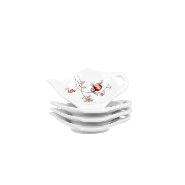 Porcelánové odkládací misky na čajové sáčky DUO ROMANTIC SAFA 4 ks