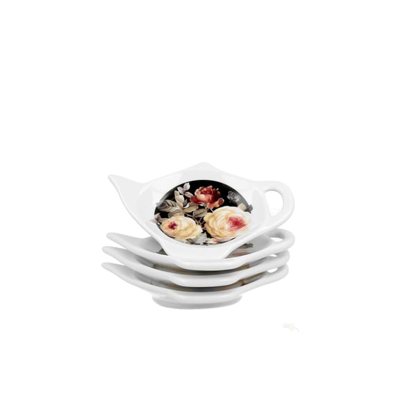 Porcelánové odkládací misky na čajové sáčky DUO WARDA 4 ks