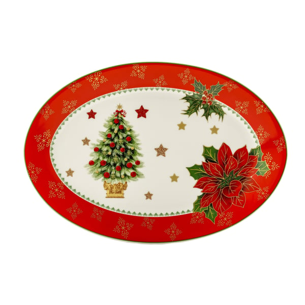 Porcelánový talíř MERRY CHRISTMAS 20,5 x 29,5 cm