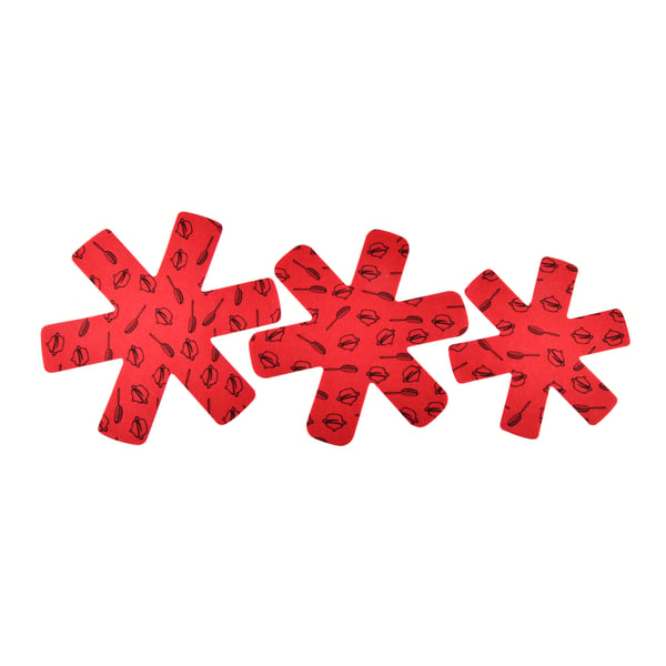 COOKINI BASIC KITCHEN RED 3 ks plstěných podložek pod pánve