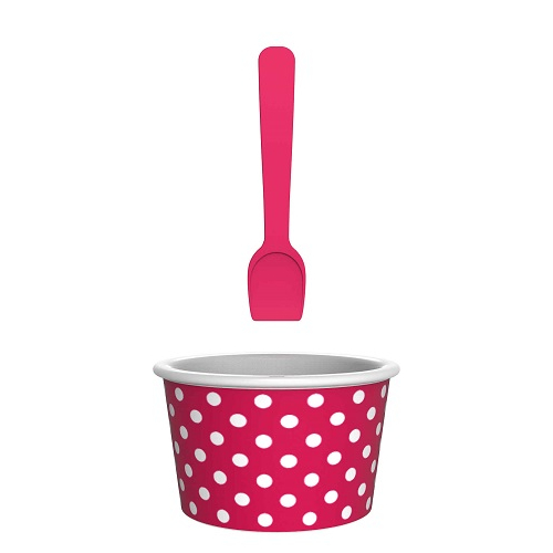 ZAK! DESIGNY Hráškově růžová - zmrzlinový a dezertní pohár s plastovou lžičkou
