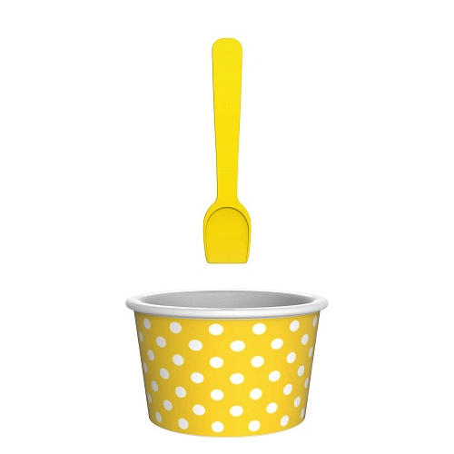 ZAK! DESIGNY hráškově žlutý - pohár na zmrzlinu a dezerty se lžičkou plastový