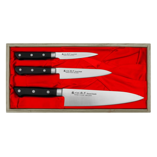 SATAKE Satoru 3 ks černá - sada kuchyňských nožů z nerezové oceli