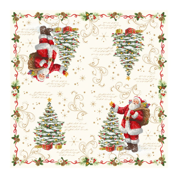 Dekorativní, vánoční papírové ubrousky MAGIC CHRISTMAS bílo-červené 20 ks