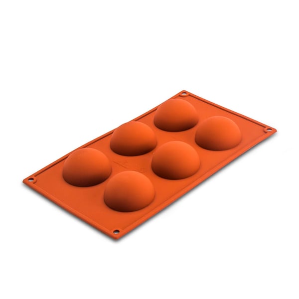 SILIKOMART Classic Polokoule Terrakota - silikonová forma na 6 cookies