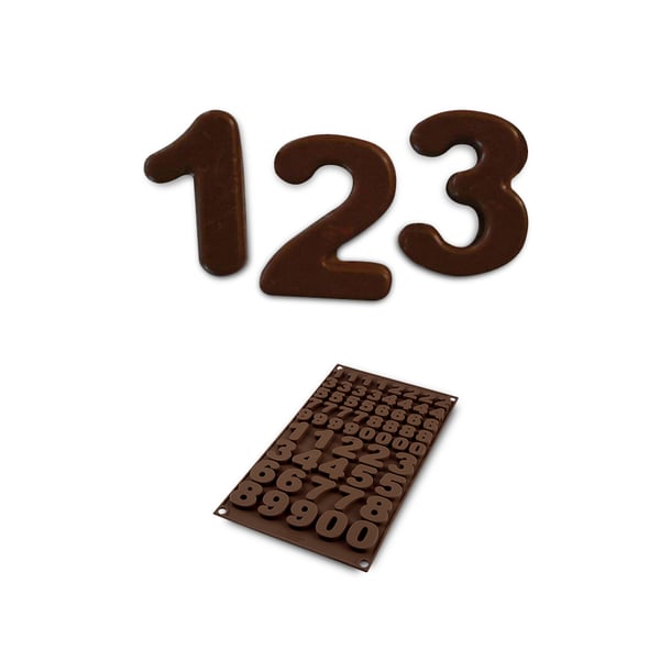 SILIKOMART Easy Choc Choco 123 hnědá - silikonová forma na 60 čokoládek