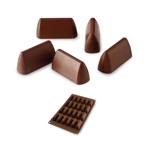 SILIKOMART Easy Choc Choco Gianduia hnědá - silikonová forma na 24 čokoládek