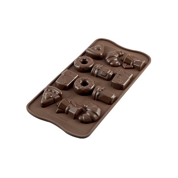 SILIKOMART Easy Choc Good Morning hnědá - silikonová forma na 12 čokoládek