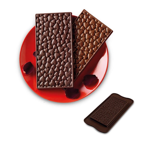 SILIKOMART Easy Choc Love Choco Bar hnědá – silikonová forma čokoládu