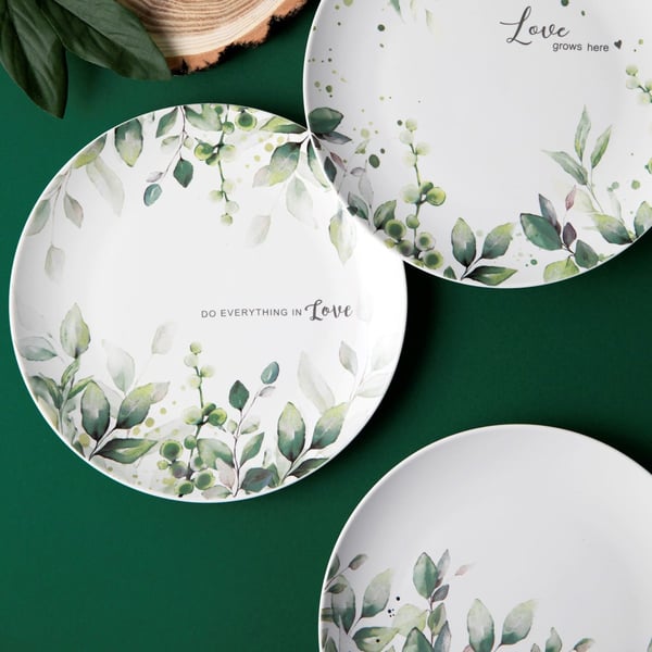 Porcelánový dezertní talíř FLORINA OLIVE THREE 20 cm