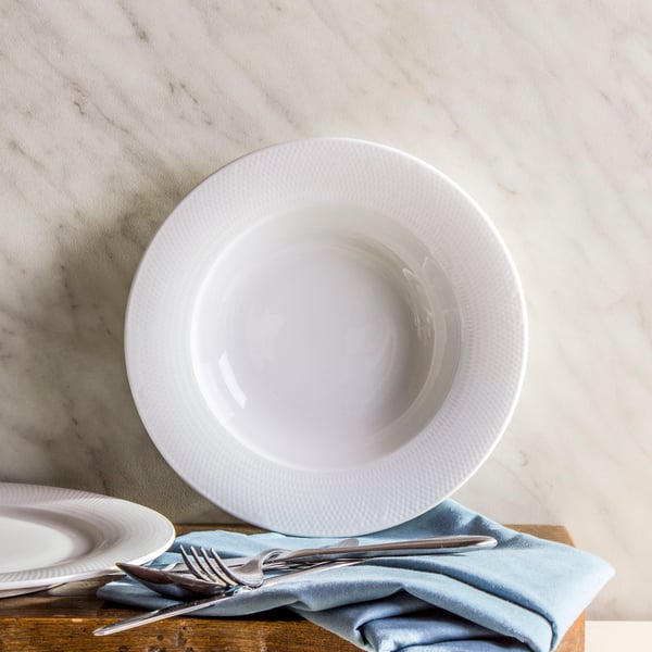 Hluboký porcelánový obědový talíř FLORINA CORTINA BÍLÝ 22 cm