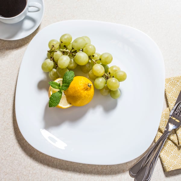Skleněný mělký obědový talíř BORMIOLI ROCCO PARMA bílý 31 X 31 cm