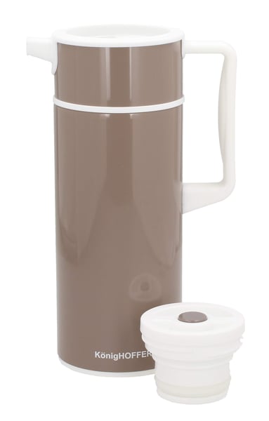 Konferenční ocelová termoska na čaj a kávu KONIGHOFFER NORDIC BROWN 1,5 l