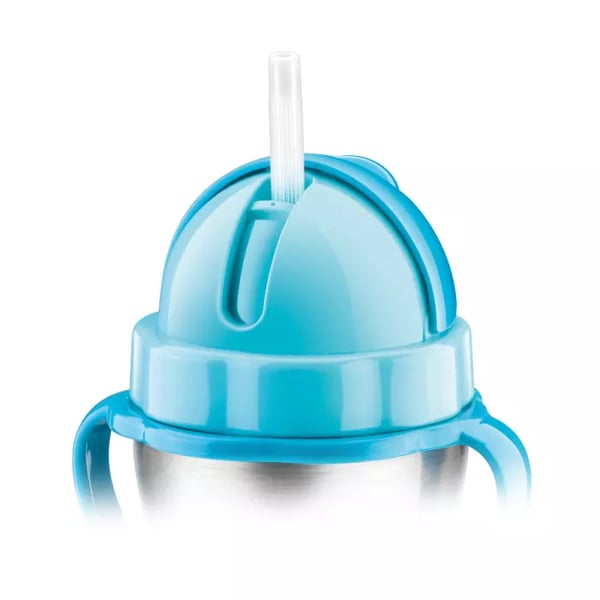 TESCOMA Bambini 0,3 l modrá - ocelová vakuová termoska na čaj a kávu se slámkou