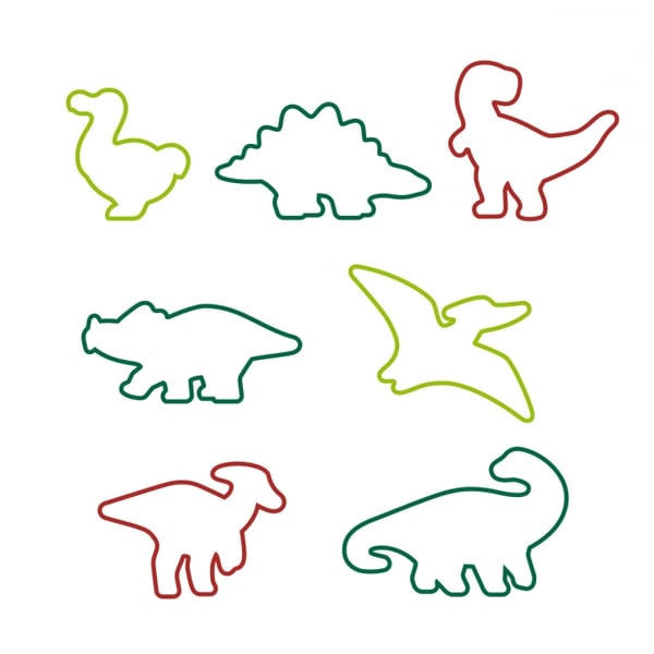 TESCOMA Delicia Kids Dinosaurs 7 ks vícebarevné - plastové vykrajovátka na cukroví a perníčky
