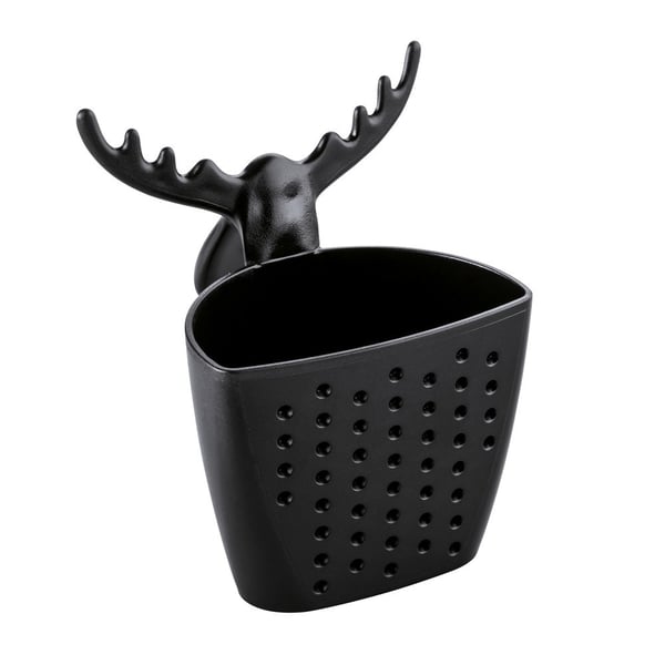 KOZIOL Rudolf černý - plastové sítko na sypaný čaj