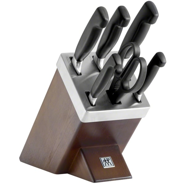 ZWILLING Four Star 7 el. černá - kované kuchyňské nože s nůžkami v samoostřícím bloku