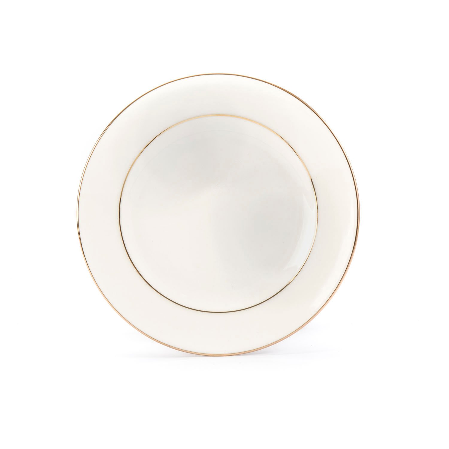 Porcelánový dezertní talíř MARIAPAULA ECRU zlatý ČÁRA 17 cm