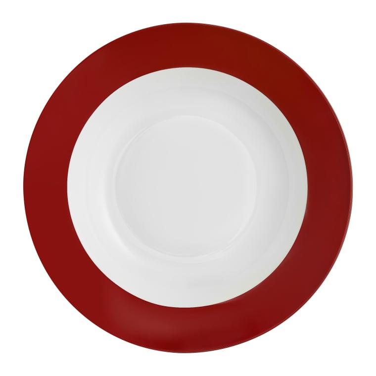 AMBITION Aura Red 23 cm - hluboký porcelánový talíř